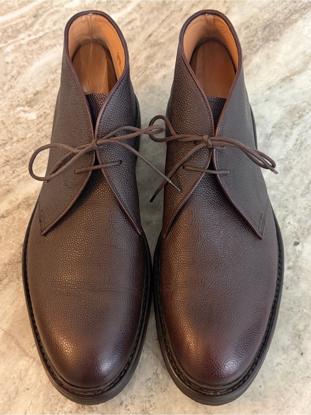 Heschung Genet Chukka Boots Brown Grained Leather UK 11 / 12.5 US Desert Ankle